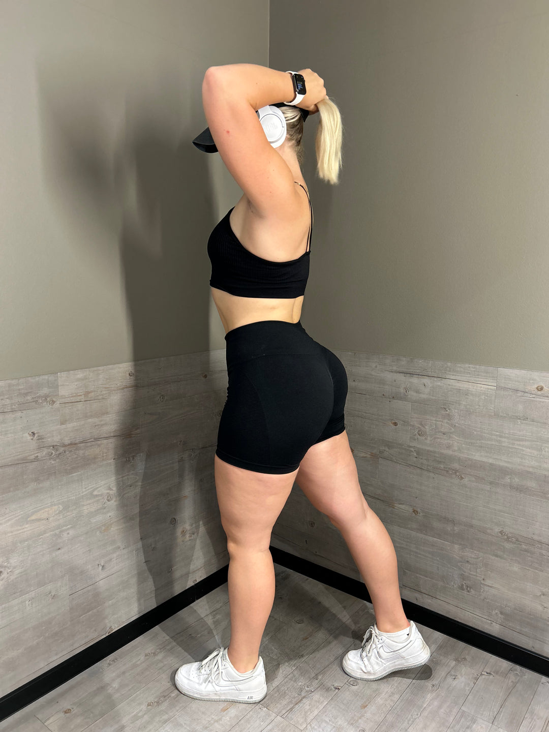 Damskie spodenki fitness do jogi z wysokim stanem