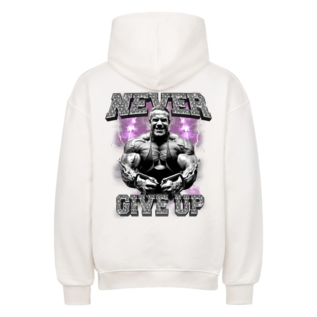 Never give up Oversized (Backprint) Hoodie