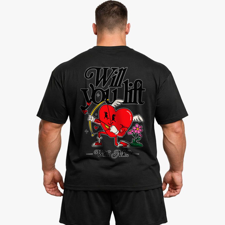 Will you lift with me? (Backprint) Oversized Shirt